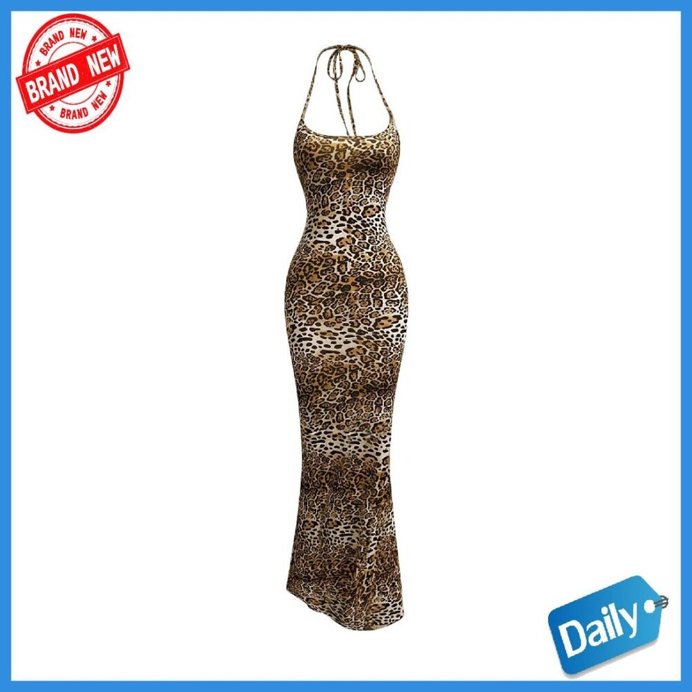Sleeveless Halter Maxi Dress Bodycon Stretch Club Night Out